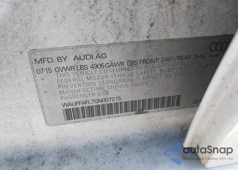 2016 Audi A4 2.0T Premium из США, поврежденный, VIN WAUFFAFL7GN007215